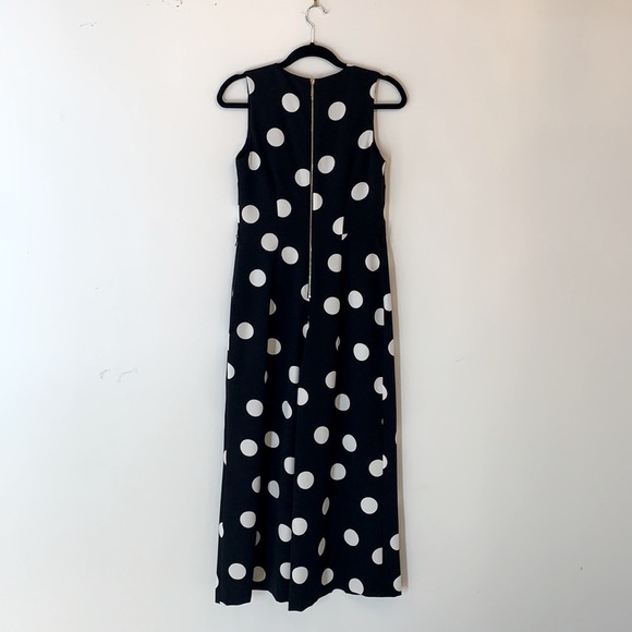 Karl Lagerfeld Paris Size 4 Polka Dot V-Neck Wide Legged Jumpsuit - Picture 8 of 16